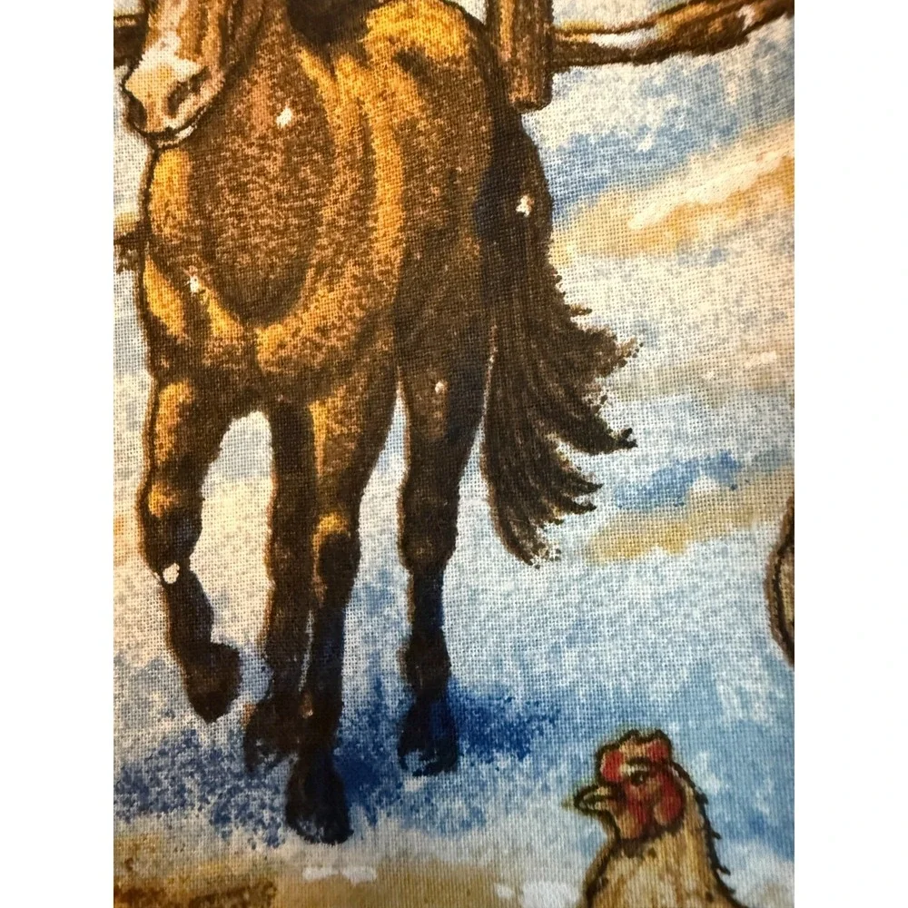 VTG new‎ Farm Winter Fabric 1 yard scene 35
